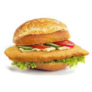 Schnitzelbrot mit Huussauce